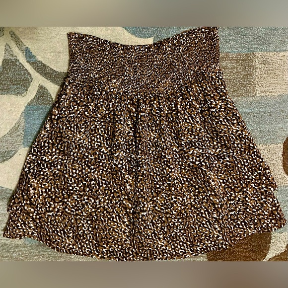Rails Addison Animal Print Smocked Mini Skirt In Chestnut Abstract Animal Print - Picture 3 of 6
